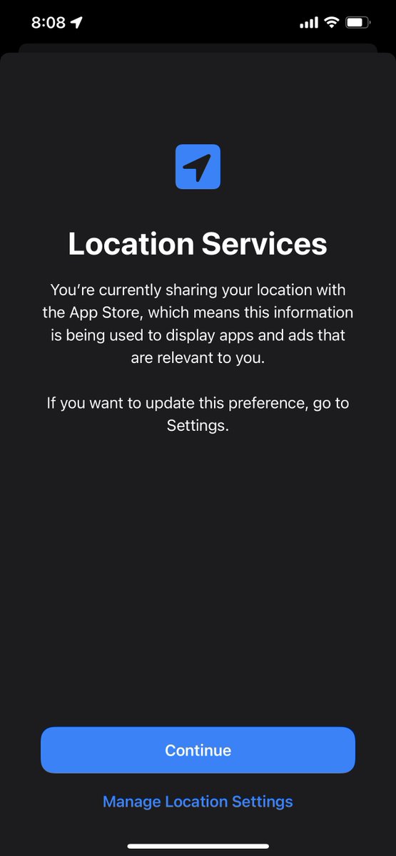 3adel_bassiony's tweet image. Location services sheet in the App Store #iOS15Beta5 #ios15