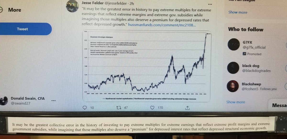 swaind27's tweet photo. This is what passes for analysis these days?

Make it make sense.

Donald Swain, CFA on X: "@jessefelder I literally printed this quote and taped it to my monitor yesterday. It's that important. @hussmanjp https://t.co/GnSj6dA0RX" / X https://t.co/kqhNS0vT64