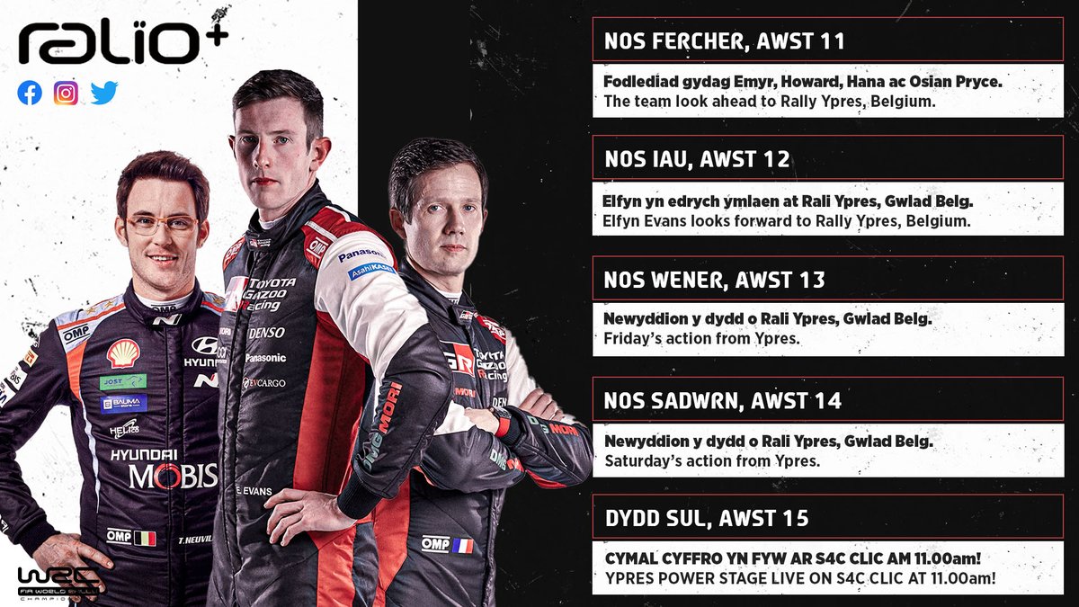 RalioS4C's tweet photo. 🌟 NEWYDDION CYFFROUS | EXCITING NEWS 🌟

MAE'R CYMAL CYFFRO YN FYW DYDD SUL! 🥳
THE POWER STAGE IS LIVE ON SUNDAY! 🥳

👉 https://t.co/cc0Ttasaxl

#EE33 #WRC #YpresRally https://t.co/A3Oh879oY2