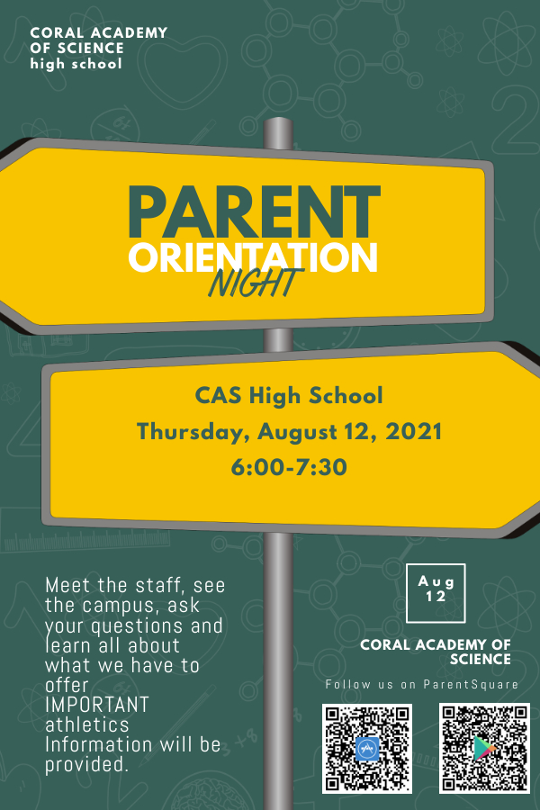 CAS High School Parent Information Night! This Thursday!