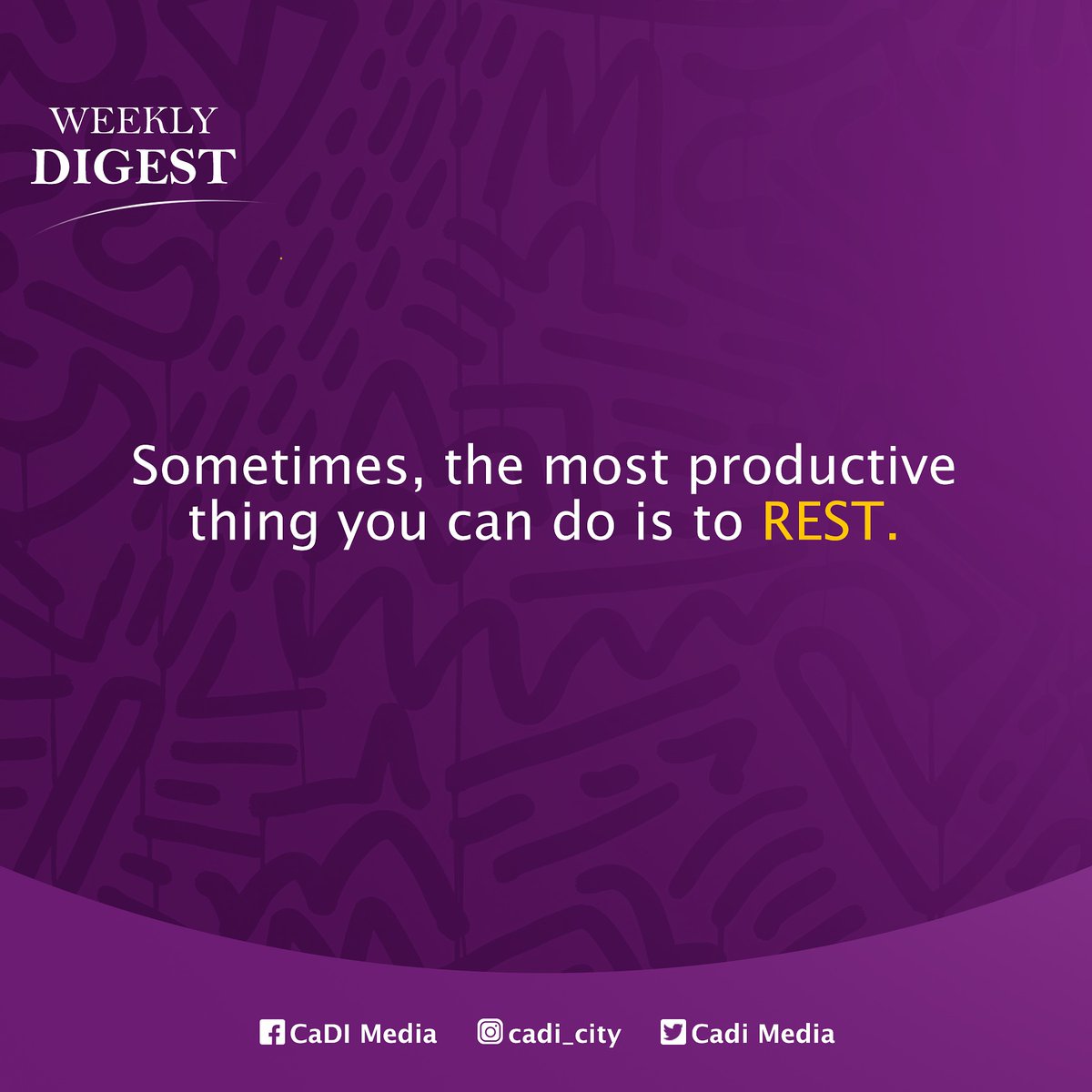 Cadi_media's tweet photo. "When you make use of your strength, it does not get used up. It grows." That's why rest is essential to our body and soul to make sweet the taste of victory

#ghana 
#truth 
#rest 
#Godfilled 
#victory https://t.co/PH4tka775t