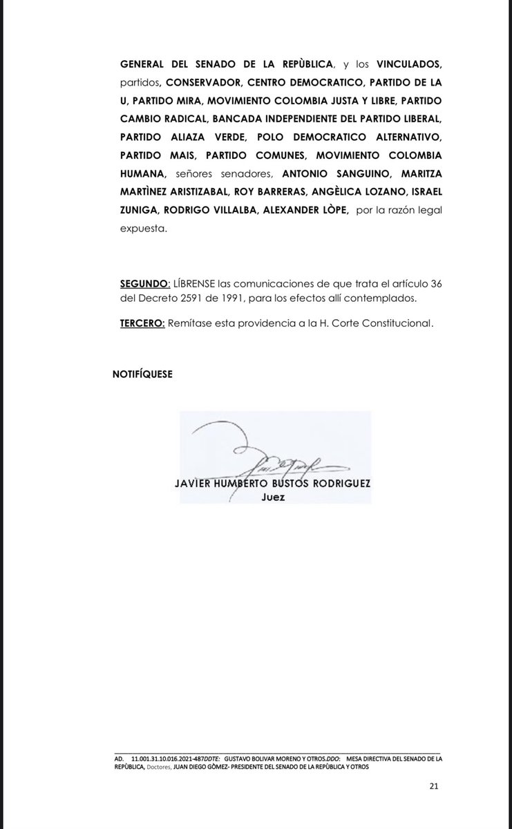 Le niegan tutela a <a href="/GustavoBolivar/">Gustavo Bolívar</a>, con la que pretendía desconocer una decisión democrática.
Que manía…
La democracia no les sirve cuando pierden.
