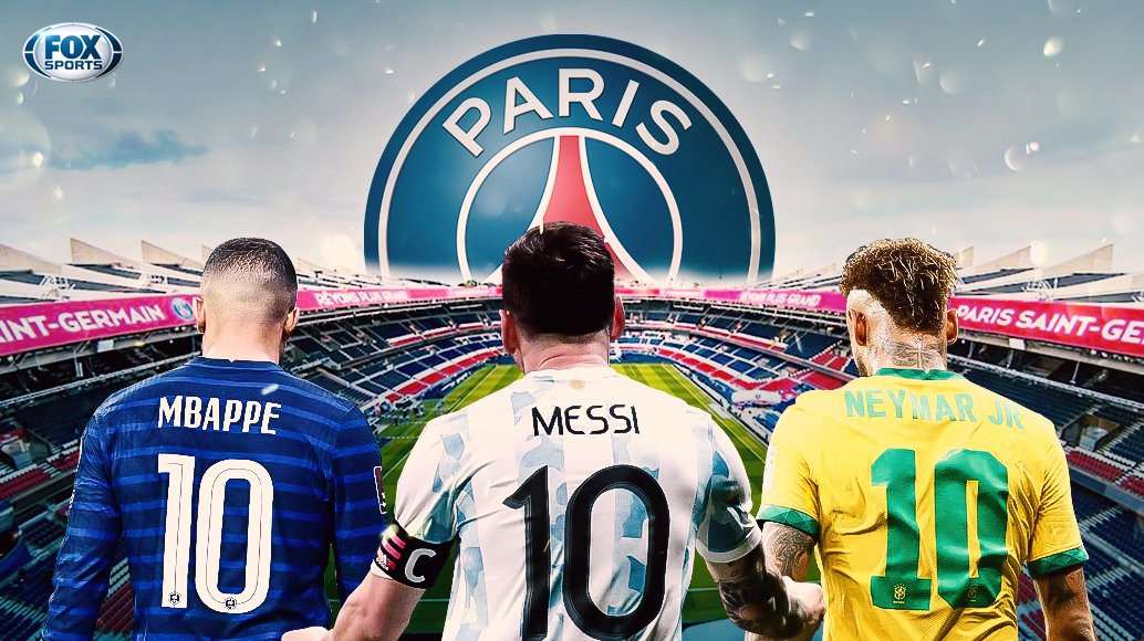 FOXSportsMX's tweet photo. 🇫🇷🇧🇷🇦🇷¡PARÍS, CAPITAL DEL 🔟! 

Kylian Mbappé, Lionel Messi y Neymar, el ataque del PSG para buscar TODO en Europa...

#CentralFOX https://t.co/EM4vsjZBFp