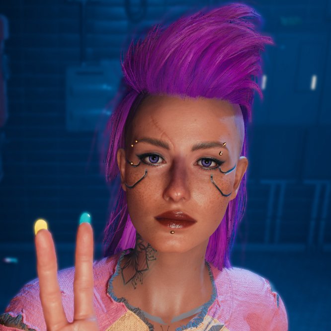 🕊 Account Detes 🕊

• Guinevere ‘V’ Vale

• #Cyberpunk2077RP

• IC portrayal of #RunningDark’s V

• DMs open for plotting, chat, Q’s! (No ‘hi’, please!)
• Mun is shy but friendly
• Low tolerance for bad behavior

• For #RunningDark: @AuskaWorks

• Thread for more! 🧵