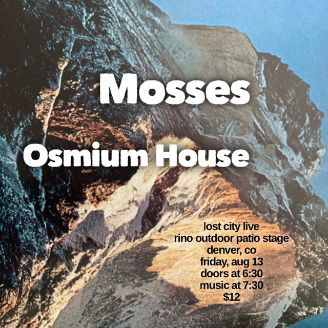 Gotta hype it on Twitter. Show this Friday w/ @osmium_house + #Mosses! If you're in #Denver, come thruuu. HMU for the discount code!