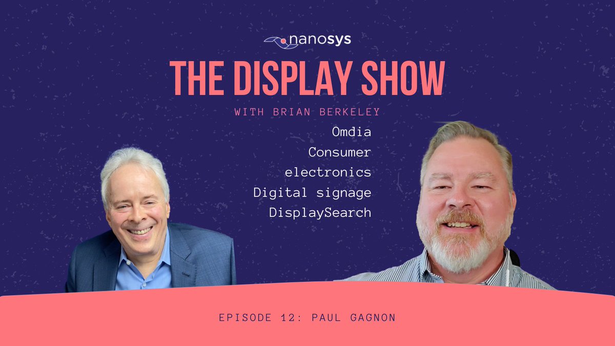 NanosysInc's tweet photo. Welcome back to The Display Show! Episode 12 features Paul Gagnon, Senior Research Director for Consumer Devices @OmdiaHQ. Listen to this month's episode on your favorite podcast platform or watch it on YouTube: https://t.co/oVXgbeU6j8 https://t.co/KLKBZFy6Iy