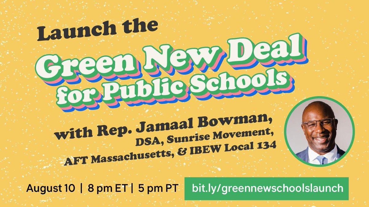 NoMiDSA's tweet photo. Still thinking about the IPCC report? Come out at the top of the hour to the launch of #GND4PS! With @RepBowman, @sunrisemvmt, and @DemSocialists from all over the country: https://t.co/ezGccDKLlb https://t.co/9gOUdaUG9V