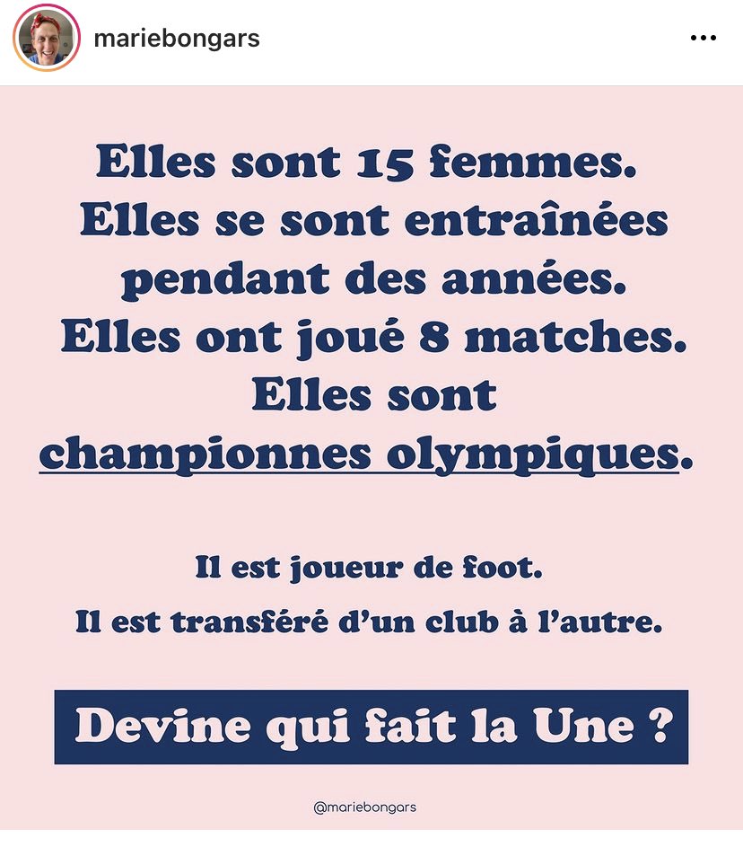 LunikMimi's tweet photo. @CleoDarleux #ellesmeritentlaune parce que les inégalités médiatiques restent des inégalités. Les sportives sont aussi des modèles pour les jeunes. https://t.co/aiNYhlMH39