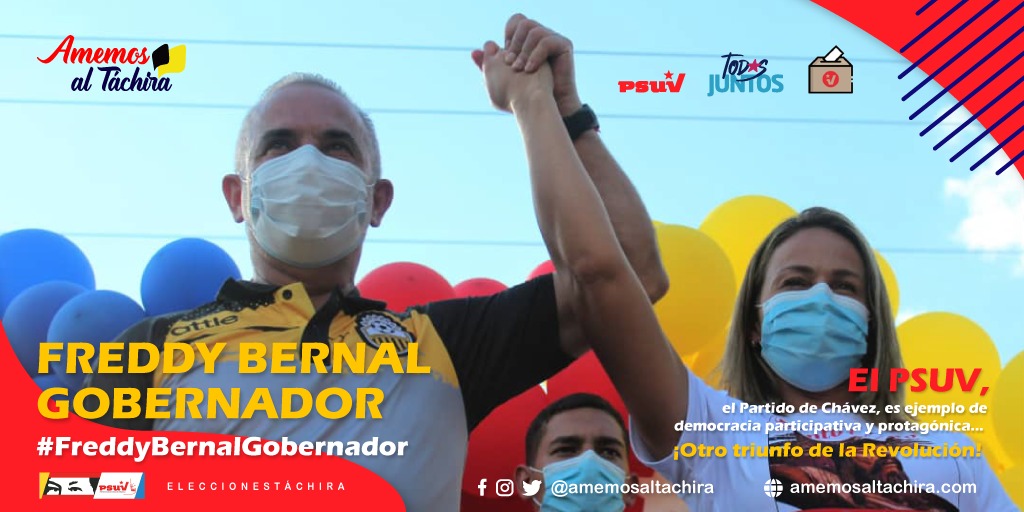 ¡El pueblo victorioso decidió! 👏🏼
#Táchira ya tiene su candidato a la Gobernación por el <a href="/partidopsuv/">PSUV</a>, continuaremos la contienda para vencer este próximo 21 de Noviembre ¡Más que amor frenesí! ❤️💛🖤
<a href="/FreddyBernal/">Freddy Bernal</a>
#Freddybernalgobernador 
#AmemosAlTáchira 
<a href="/Juntosxtachira1/">Juntos por Táchira</a>