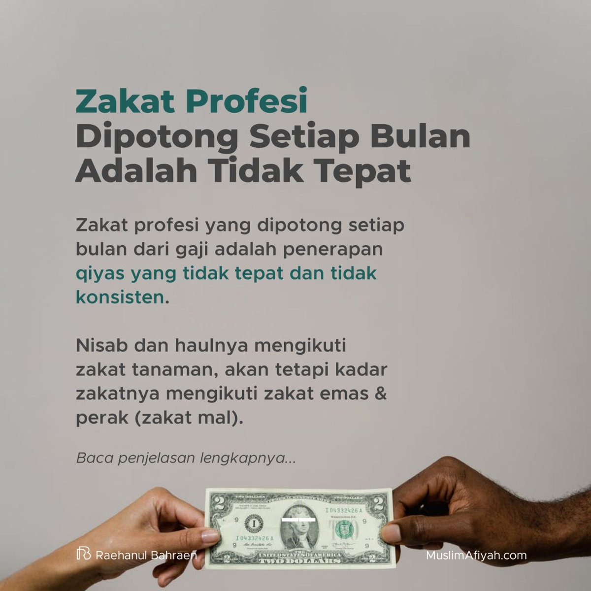 raehanulbahraen's tweet photo. Zakat profesi dipotong setiap bulan adalah tidak tepat
BACA SELENGKAPNYA:
https://t.co/M6wgvxKbBS https://t.co/n8aEU7dAqt