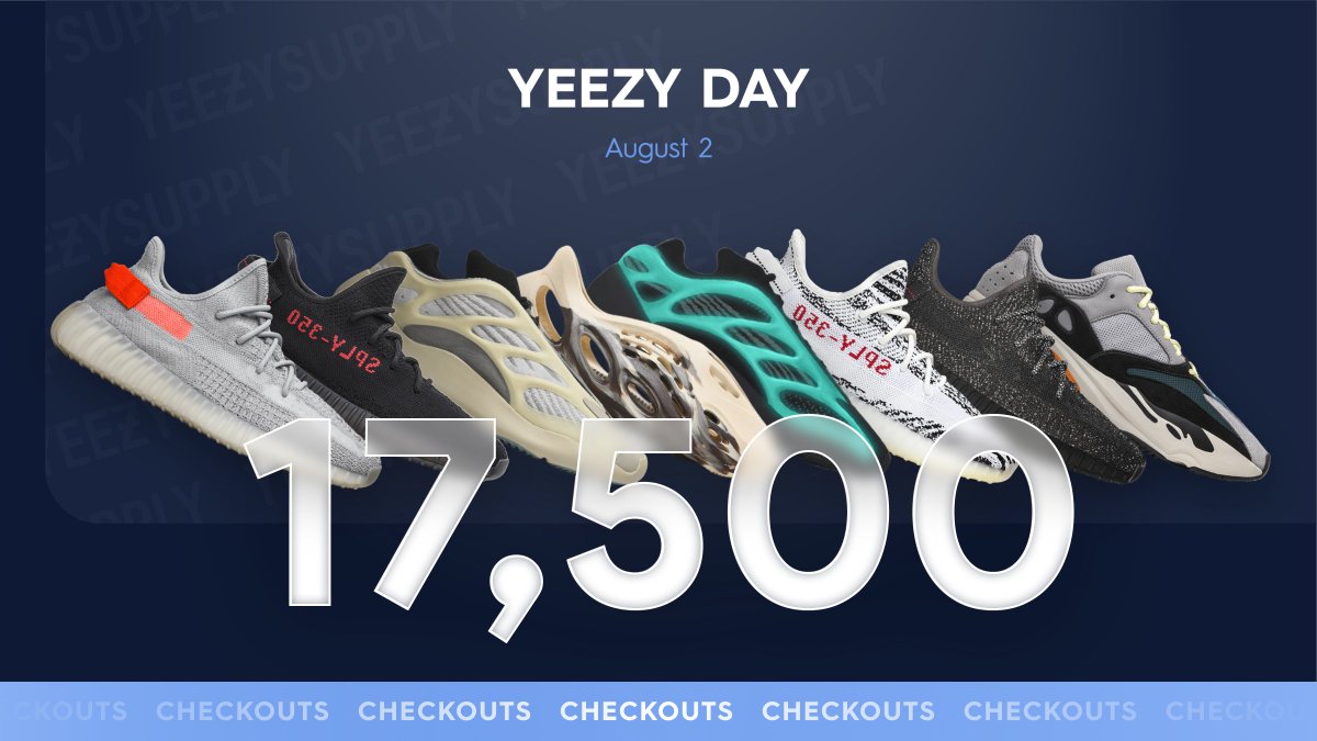 17,500 CHECKOUTS – ❄️ Yeezy Day was a week ago but we're still celebrating. 🥳 The most reliable Yeezy Supply software strikes again. 🤷‍♂️ Retweet & Reply #DasheWay for a RENEWAL Copy. ⤵️