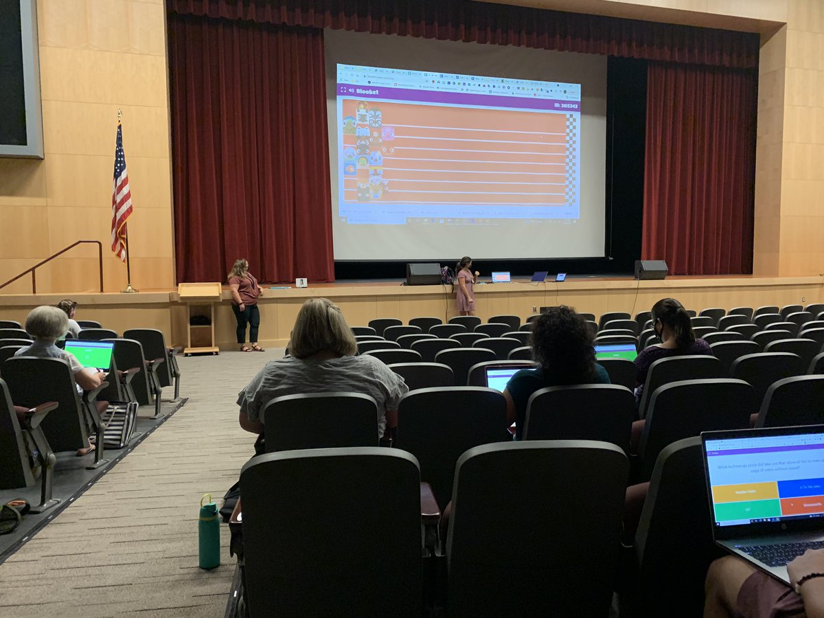 Mrs_Hendershot's tweet photo. Day 2 of #missiontechpossible was fun! Started the day with @MrsDailey246 introducing #blooket and playing a race game with @JakeMillerTech trivia! https://t.co/9kNQ5Z0r6b