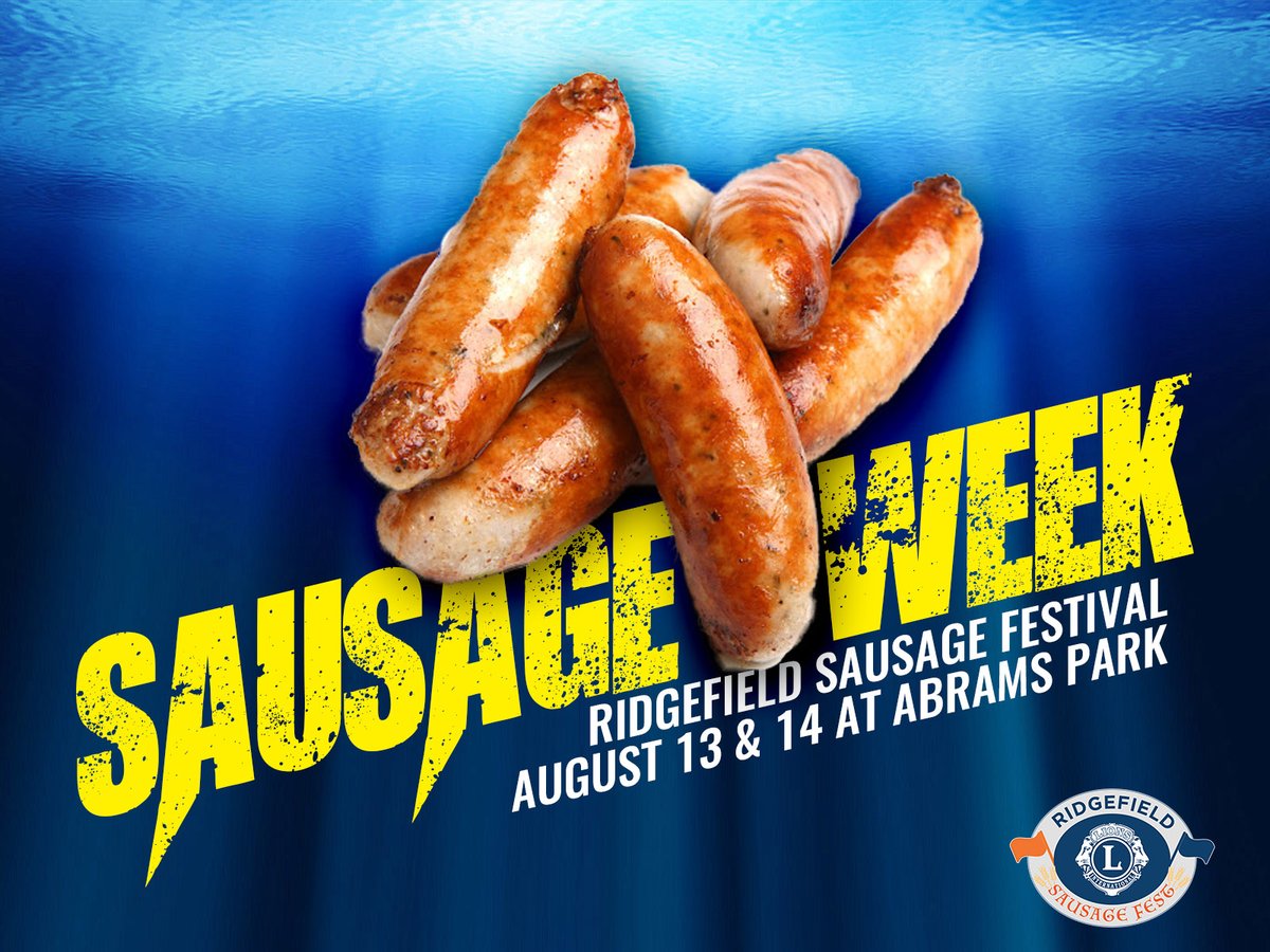 ridgefieldsf's tweet image. Kind of like #SharkWeek, only cooler (and tastier. And you don't get eaten).

This is the week you've been training for! @ilaniresort #RidgefieldSausageFest is this Friday and Saturday. Don't forget: Kids enter AND eat FREE!! 

All the info at ridgefieldsausagefest.com