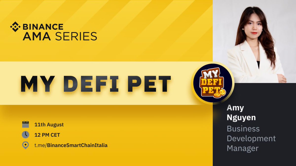 DexCobra's tweet photo. We wait you tomorrow at 12.00 CEST  https://t.co/GEtVhb69Rd 🚀🚀🚀
Don’t miss the opportunity to ask your questions to the @MyDeFiPet team!

You can write your questions under this tweet or directly in our telegram channel 🎩🪄 https://t.co/Vj7Qvz84mH