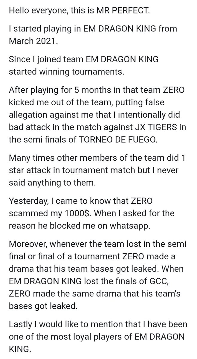 MRPERFECT657's tweet image. @DRAGONK77261150 
Hence, I have submitted all proofs here.
@CheatingStats

@GlobalClashCup @eventshubcoc 
@TorneodeFuego @FrenchCup @PolloCup @HectorGamercr21 
@CoCEsports @ClashofClans