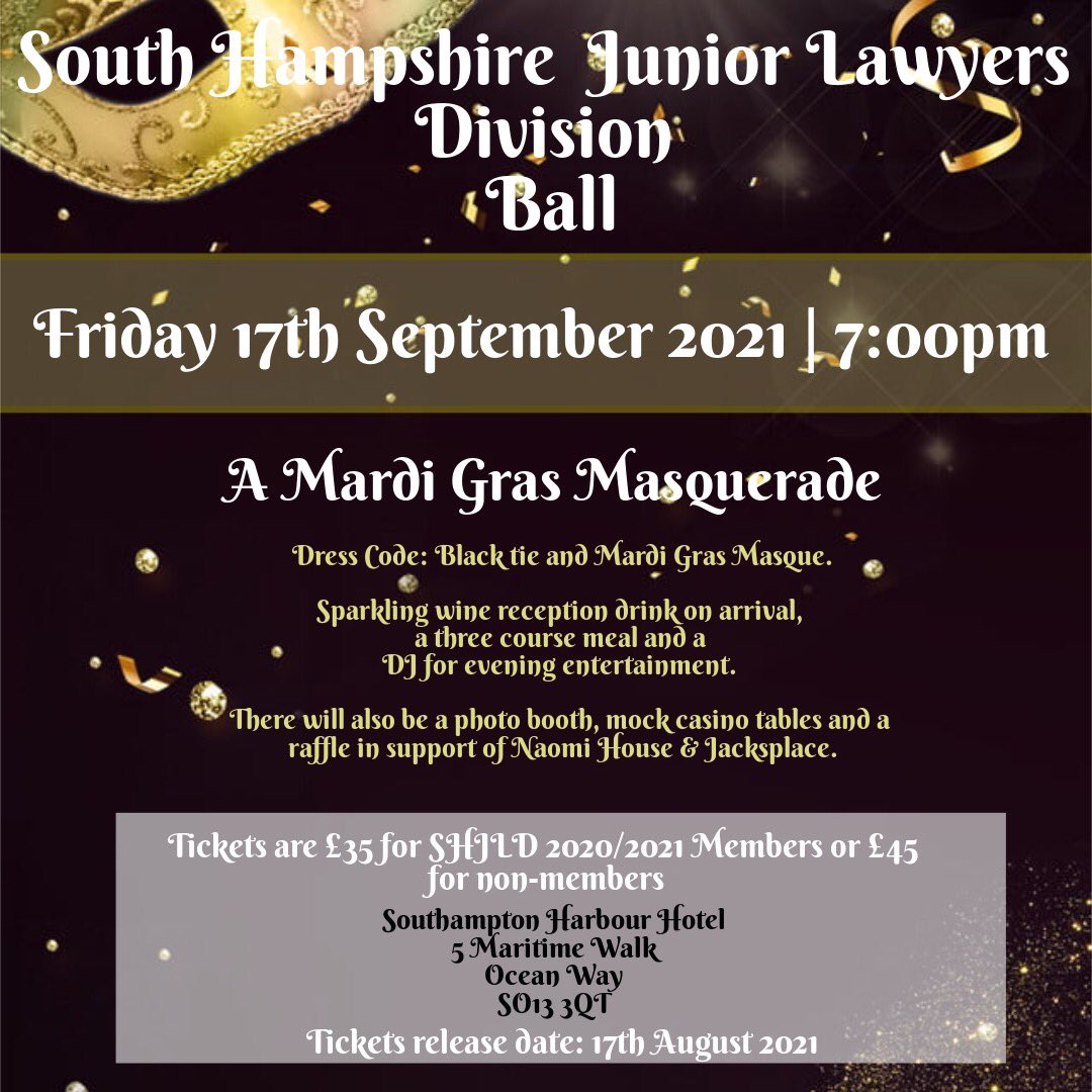 theSHJLD's tweet photo. The Annual SHJLD Ball is our most popular event on our social calendar, and we are excited to finally be able to host the event again IN PERSON!

Make sure to save the date 
 **17th September 2021**

Tickets will be released on our website on 17th August so keep a look out! https://t.co/pgXkCn3HOn