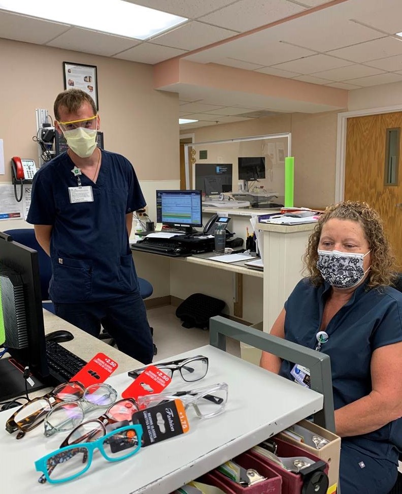 Sometimes it's the small things—like a pair of reading glasses! When a patient forgot their readers at home, two of our social workers ventured to the store for a new pair. While there, they bought extras to distribute to the floors for future needs. Thank you, Hannah and Ellen!