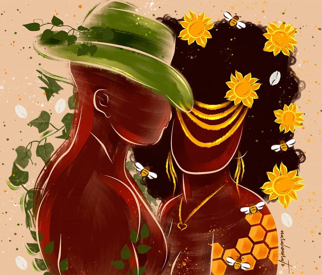UmbandaTt's tweet photo. É o mar do amor.
A flecha que restou.
Varou, sarou.
O peito, o leito, a dor.

Na mata, o rio.
Oxóssi e Oxum. 💚🍃🌻💛

Ilustração: @ilustra.mara https://t.co/HShEMemRJt
