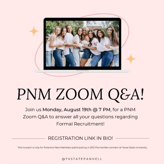 PNM’s join us for a Q&amp;A Zoom on Monday August 16th at 7PM! 💻 We know you all have tons of questions so we are going to take this time to answer any questions you all have! 🤠 link in bio to register!! Can’t wait to see y’all!