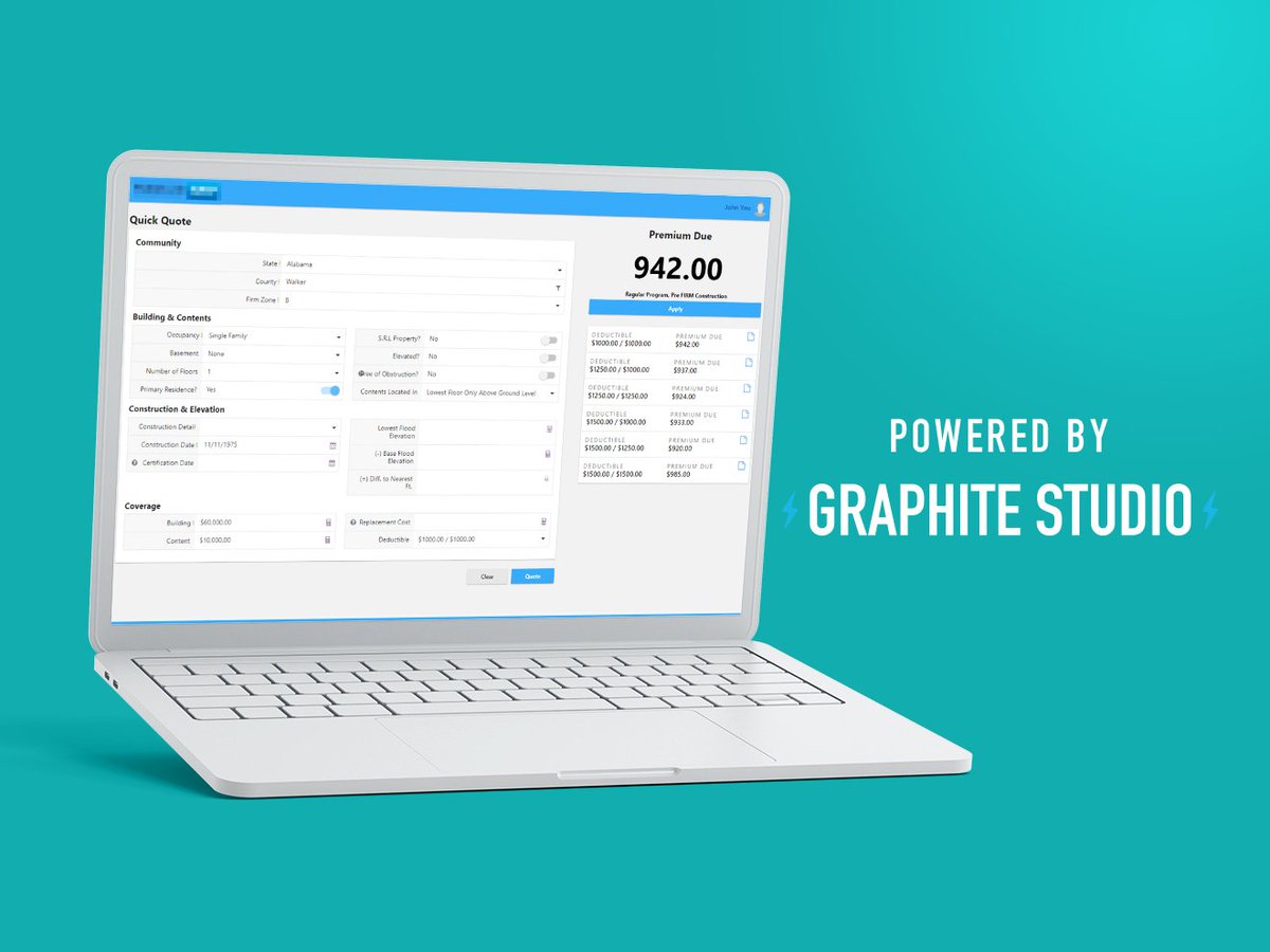 graphitegtc's tweet image. #Underwriting #digitaltransformation National Flood Admin, Powered by #GraphiteStudio, determines flood insurance premiums based on over 40 rate tables. Reuse this #LowCode composed NFIP program for determining new customer premiums within seconds.
youtube.com/watch?v=rS4xlU…