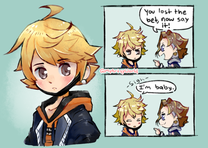 i had trouble with the hair, but i think it looks nice! and i made a tiny comic next to him _(:3」∠)_ 