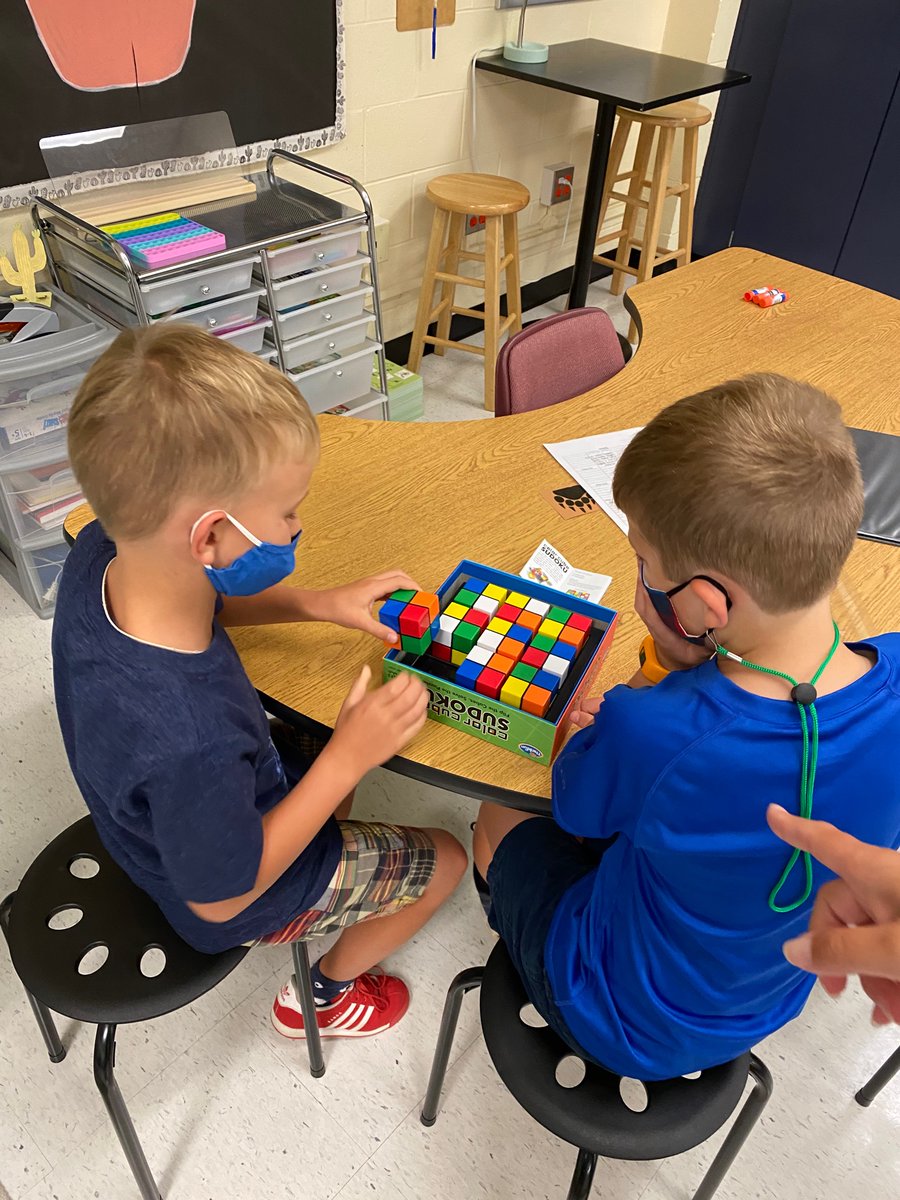These students are already becoming experts at playing brain games so they can teach their classmates to play during arrival each morning 🧠