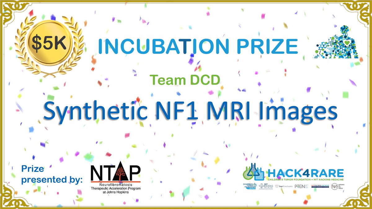 mithackmed's tweet image. Congratulations to Team DCD for winning $5,000 Incubation Prize at #Hack4Rare #hackathon!!

Synthetic NF1 MRI Images

#raredisease #healthcare #innovation #Entrepreneurship 

@ChildrensTumor @RASopathiesnet @PTENFoundation @Research2People @Sagebio