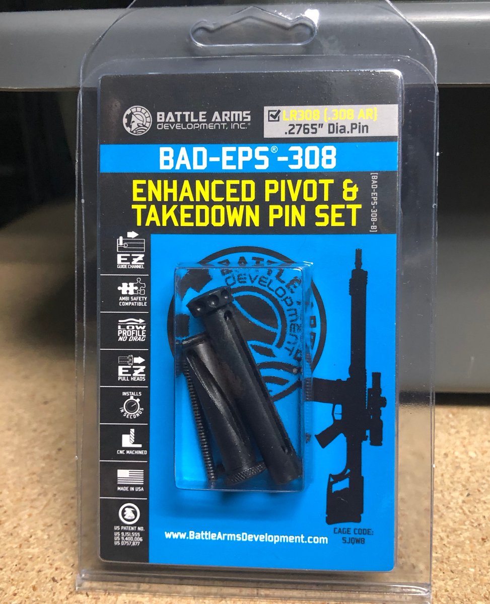 BattleArmsDev's tweet photo. Upgrade to our BAD-EPS-308 (Enhanced Pin Set). Enjoy the greatly improved gripping surface and pull strength without the use of oversized heads. #badeps #eps https://t.co/KlACDTVYWJ