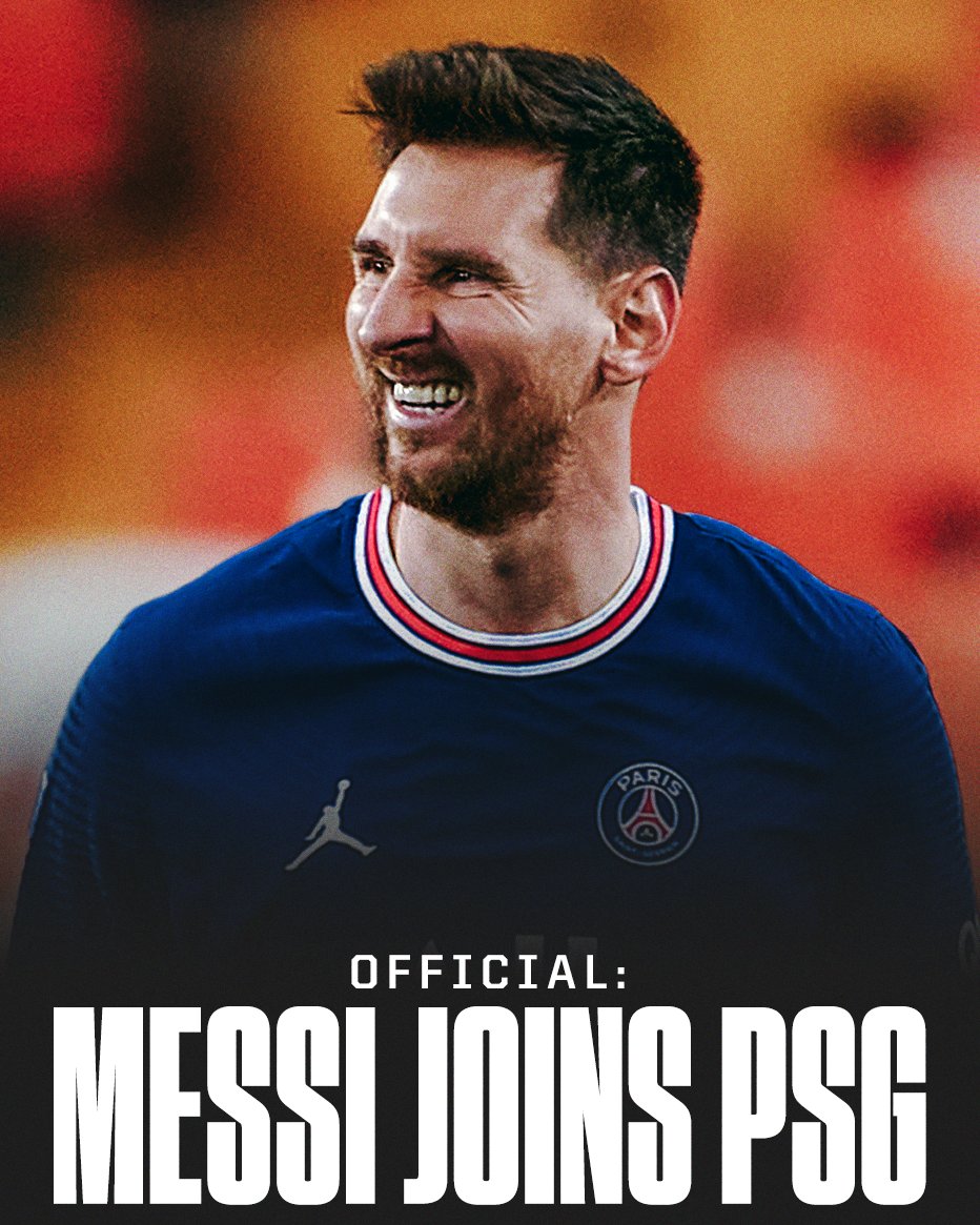 IT'S OFFICIAL.

Lionel Messi is a PSG player.