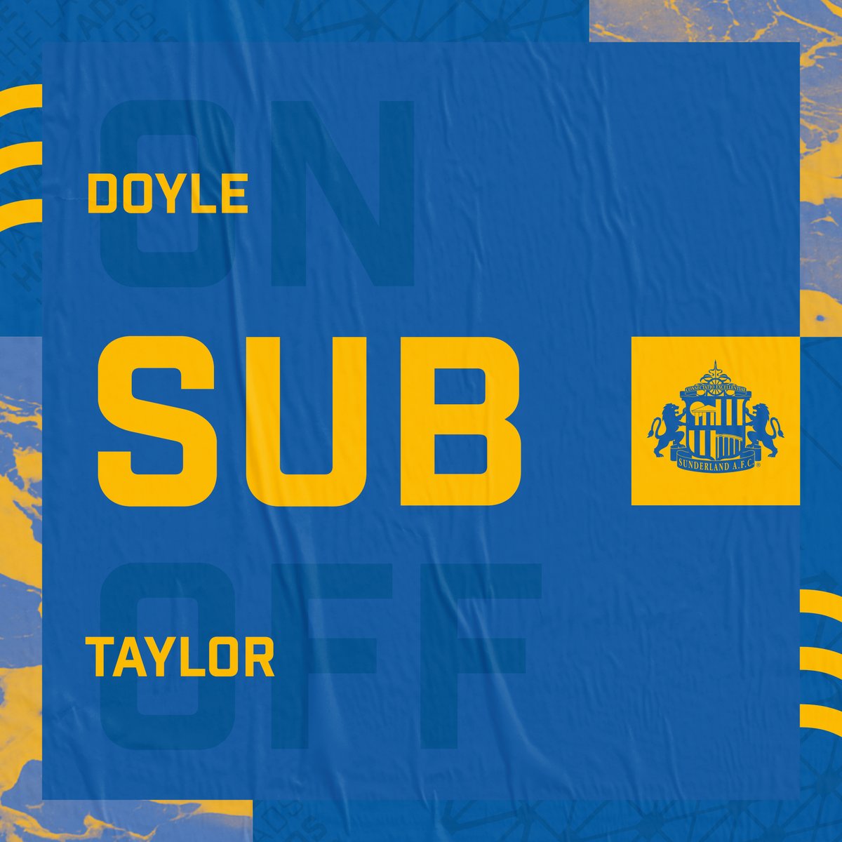 SunderlandAFC's tweet photo. 76' Ahead of the restart, Callum Doyle replaced Ellis Taylor for the closing stages. 

[1-2]

#SAFC I #PVLSUN https://t.co/DUwenxXscw