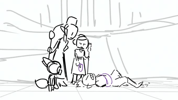 Some rough boards from Eclipse Lake! (Clean ups were done by the rest of our awesome team. This was also our first full episode during WFH and I remember my lovely director Bridget helped out with a lot of these scenes.) (1/3) 