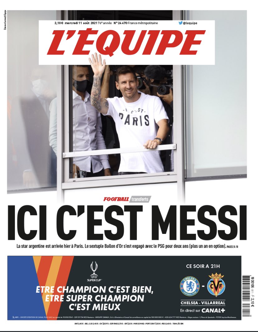 je suis impatient de debuter un nouveau chapitre de ma carriere a paris declare lionel messi apres son arrivee a paris