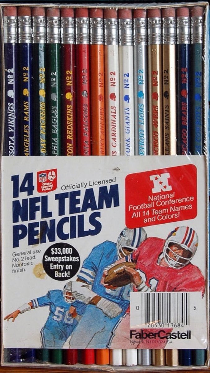 Super70sSports's tweet photo. Today in 1982, you scored some NFL pencils and your enthusiasm for the school year doubled. https://t.co/LPctReNpZm