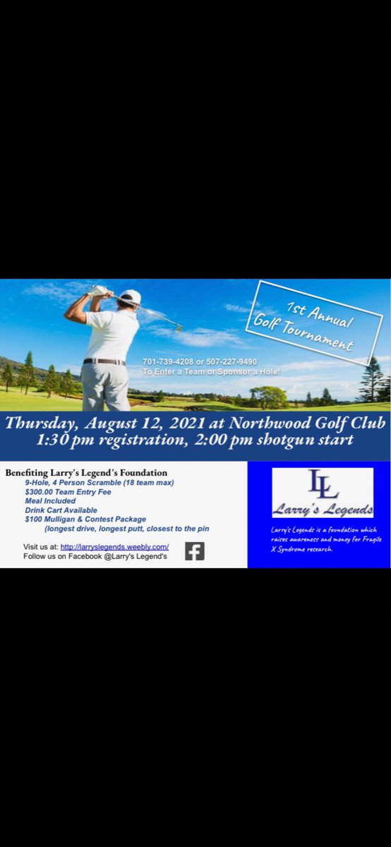 Still have room for couple teams if anyone is interested in getting a team of 4 together⛳️ #larryslegends #fragile #golfscramble #findacure