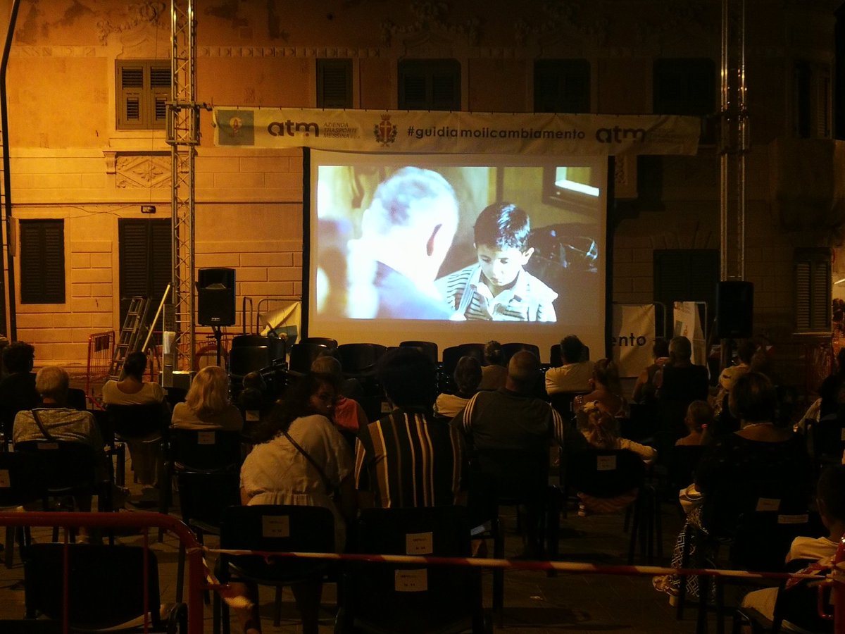 NickWhithorn's tweet photo. Sicilian summer street cinema, showing ... Cinema Paradiso, of course. https://t.co/PHcRoCXxbD