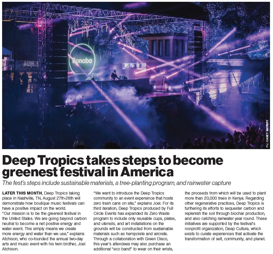 Deep_Tropics's tweet photo. Huge S/O to @djmagofficial for covering our sustainability initiatives in the August issue! https://t.co/myXKkqXv8a