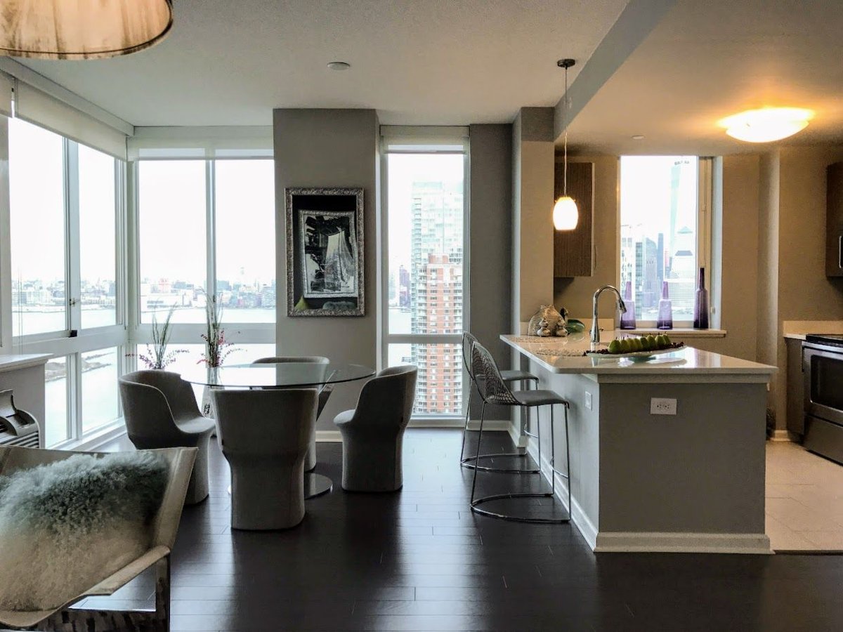 Imagine serving dinner with these amazing city views as your backdrop! Call our Leasing Office to learn more about the features and finishes in our apartment homes at The BLVD Collection, including the floor-to-ceiling windows! #BLVDCollection #JerseyCity