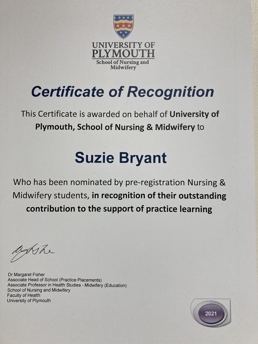There is no greater pleasure in life  for me than nurturing . Be it my  family, my pets, my garden, midwives, student midwives or preceptees . Thank you so much, I’m so grateful and this means the world to me 💓
@rchtmaternity <a href="/CornwallClinSch/">South West Clinical School in Cornwall</a> <a href="/PlymMidSoc/">Plymouth Midwifery Society</a> <a href="/PlymUniHealth/">Faculty of Health</a>