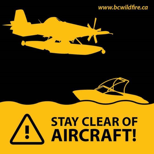 For the safety of responders and the public, stay clear of active wildfire sites whether on the ground, in the air or on the water. #BCWildfire