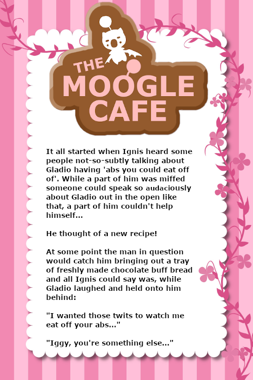 mooglecafe's tweet photo. A few days late, but here it is! The Date Night for Ignis and Gladio! Seems like it went off swimmingly, although, hmm...Ignis....you...💦💦💦
#gladnis #gladio #ignis #ignisscientia #ffxv #ff15 #mooglecafe #gladiolusamicitia https://t.co/R1CNnx8Xps