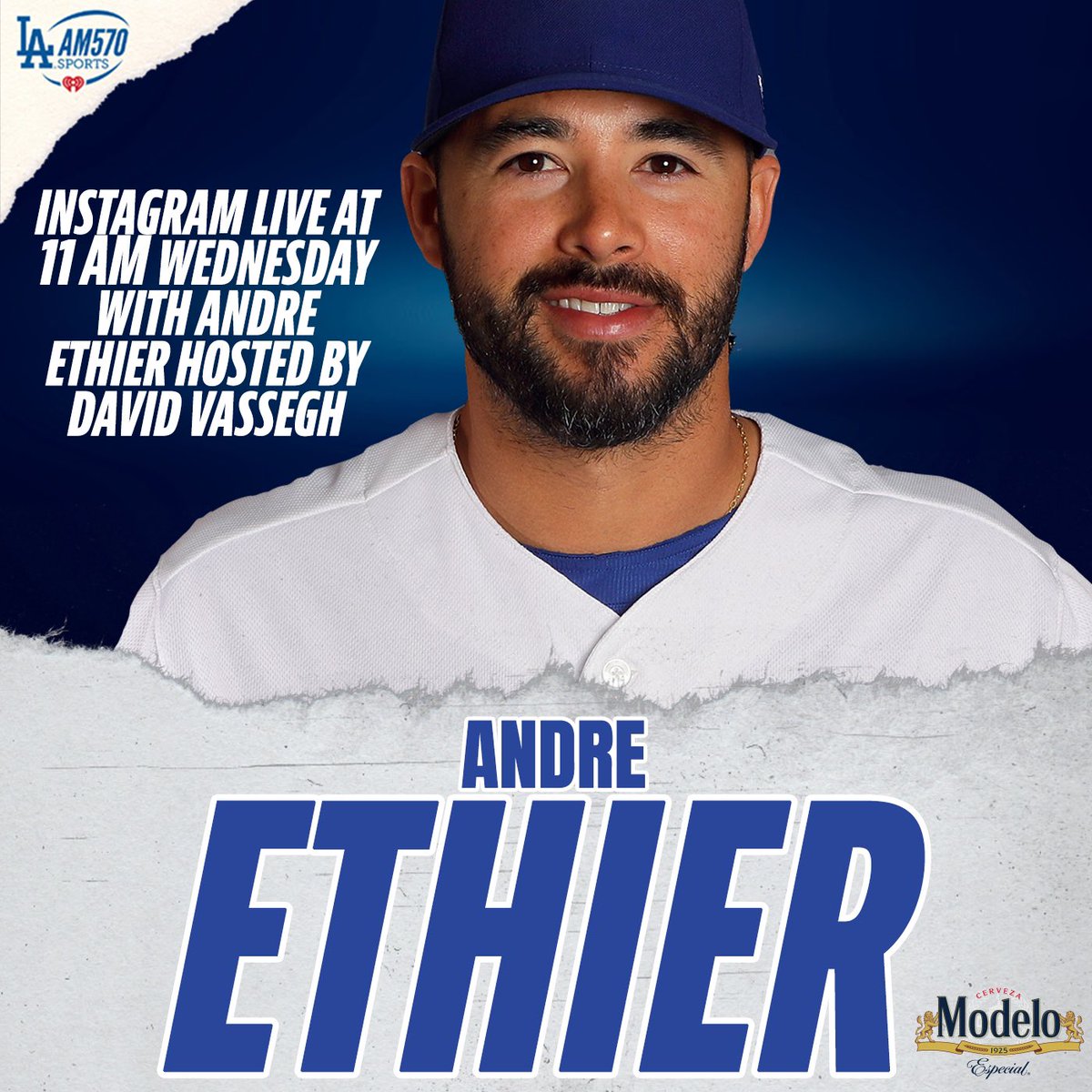AM570LASports's tweet photo. Join us tomorrow at 11 a.m. as fan favorite #AndreEthier will join @THEREAL_DV for Instagram Live brought to you by @ModeloUSA
 
Brewed with the fighting spirit for a taste that’s pure gold. It’s not a Michelada if it’s not made with 
@ModeloUSA. https://t.co/0Lshqg26Y1