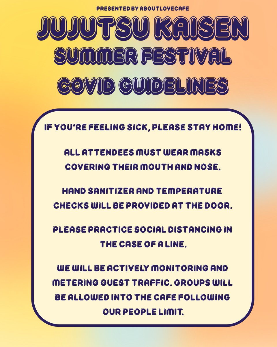 aboutlovecafe's tweet photo. Check out our JJK Summer Fest this weekend! 

RSVP + check out preorders at https://t.co/by0mqGNZ1D ! 

We'll have photo ops and a vendor alley with these lovely artists! Keep an eye out for our raffle announcement and character themed menu! 

#JujutsuKaisen #JJKSummerFestHTX https://t.co/UVPab6DIZY