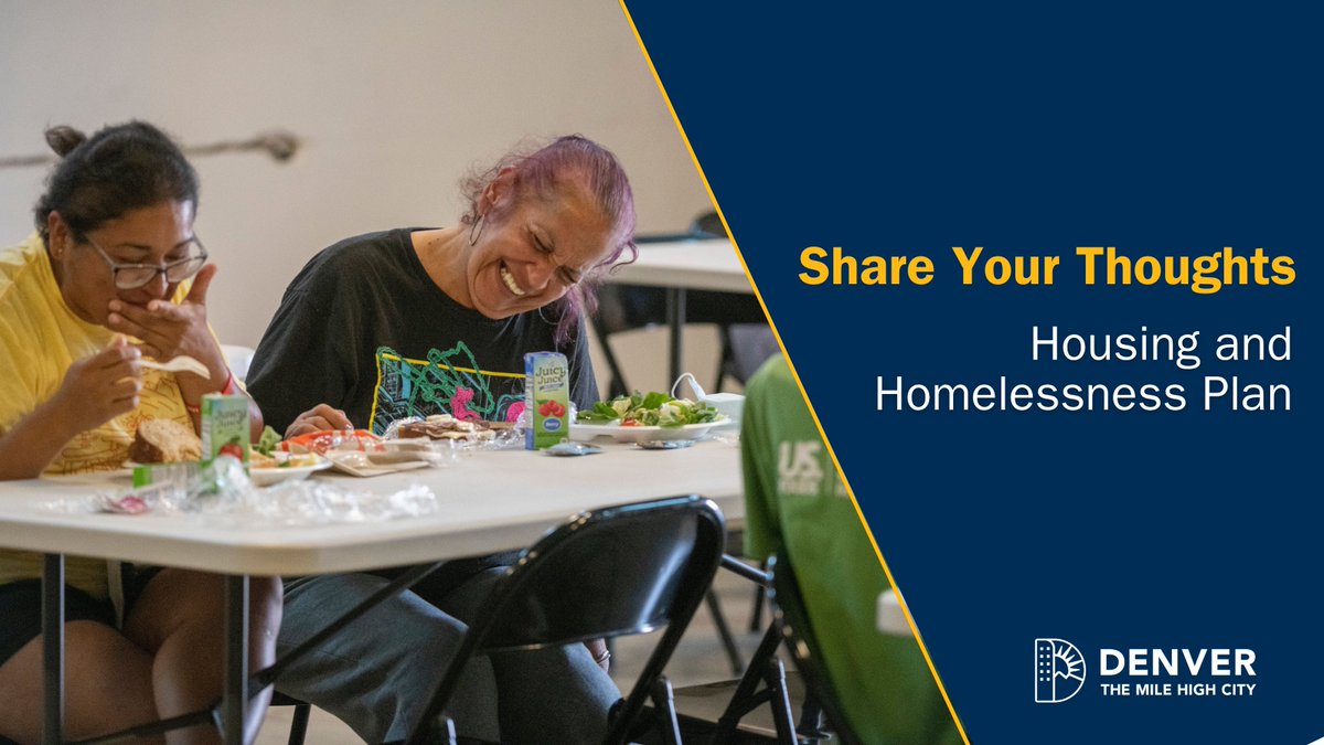 CityofDenver's tweet photo. Make your voice heard on Denver’s new draft plan for housing and homelessness. Goals include the creation/preservation of 7,000 new affordable homes by 2026. There will be community meetings on 8/19 and 8/24. The public survey is open through 9/3. https://t.co/ADlQRhfKKu https://t.co/Cxxae9bNGI