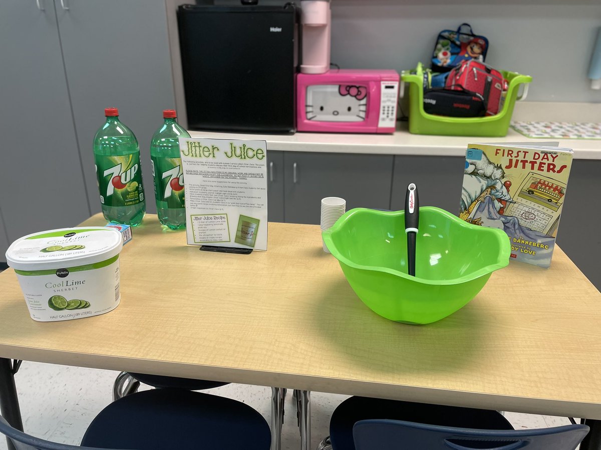 amymq1's tweet photo. We read First Day Jitters and had Jitter Juice. Let’s just say the students loved it!! #secondgrade #bestsecondgraders #backtoschool #BacktoSchool2021 #firstdayofschool https://t.co/nt7GgYnvwI