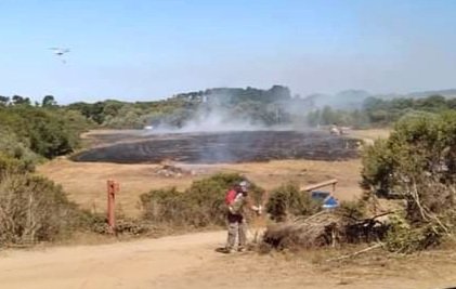 DanillaSands's tweet photo. Between #MANCHESTER &amp; #POINTARENA #VegetationFire Prior to 11:30am area of Windy Hollow Road/Harris Ranch Road. 3 Acres in grass w/potential for 8. 12:09pm #C101 released, T90, T91 &amp; AA110 already released. 12:12pm Sufficient fire at scene canceling some resources. #ArenaFire https://t.co/NJjz4sylwo