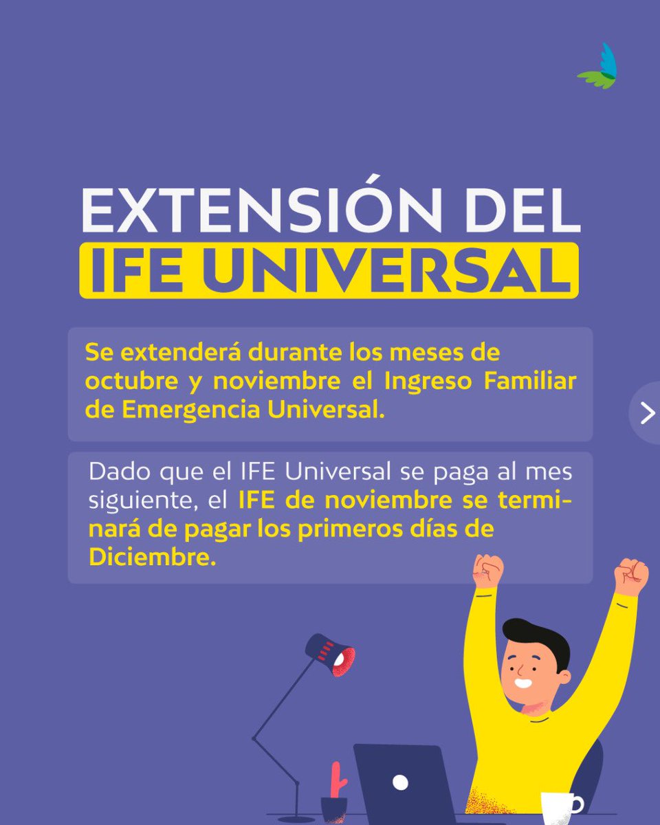 evopoli's tweet photo. Con el objetivo de ir en ayuda de las familias más afectadas por la pandemia y tal como lo solicitamos al @GobiernodeChile, hoy se anunció la extensión del Ingreso Familiar de Emergencia (IFE) hasta el mes de noviembre y un nuevo IFE Laboral.
 
Acá te dejamos los detalles 👇🏽 https://t.co/6awTmxPMK3