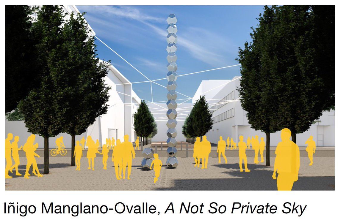 DMCMN's tweet image. On Wednesday, A Not So Private Sky art sculpture will be delivered and put into place on the edge of the west side of Peace Plaza between Laskers Jewelers and Marriott Hotel. This is one of five art installations included in the Heart of the City phase one project. (1/3)