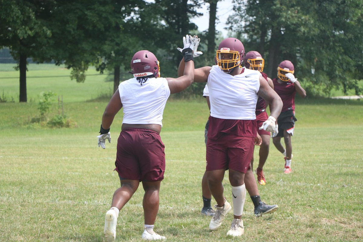 GO_MARAUDERS's tweet photo. "I am pleased with the high level of intensity we are bringing each day. We have great competition at every position with players who have an unmatched passion and love for the game of football." - @CentralState87  Head Coach @BobbyRome 

@TheSIAC @NCAADII https://t.co/L3ydqe7jhq