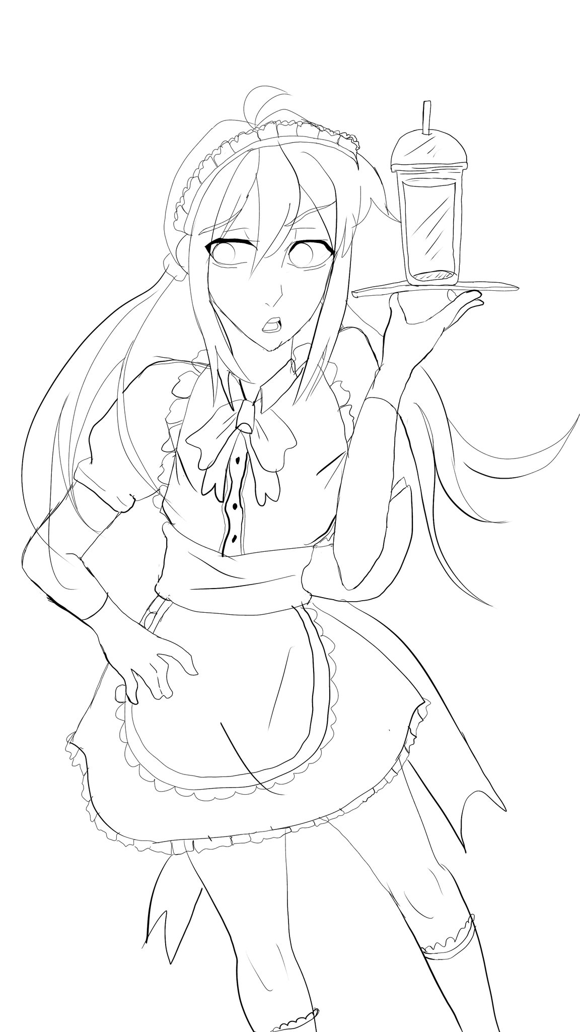 Anime maid top outfit drawing