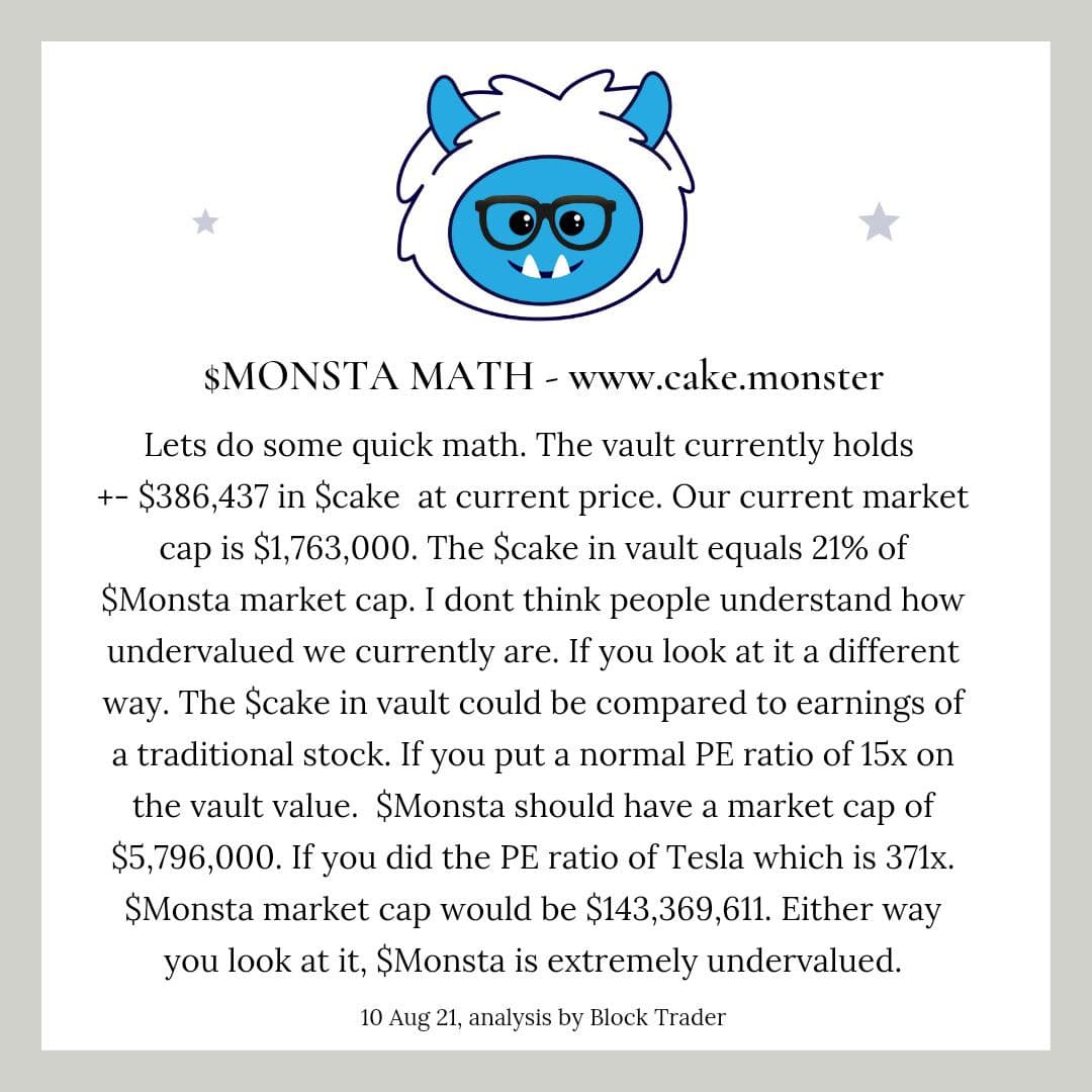 ovrclockedjesus's tweet photo. Do the #MonsterMath $MONSTA #CakeMonster @thecakemnstr #TheBeastofBSC https://t.co/lI9uYnPToj